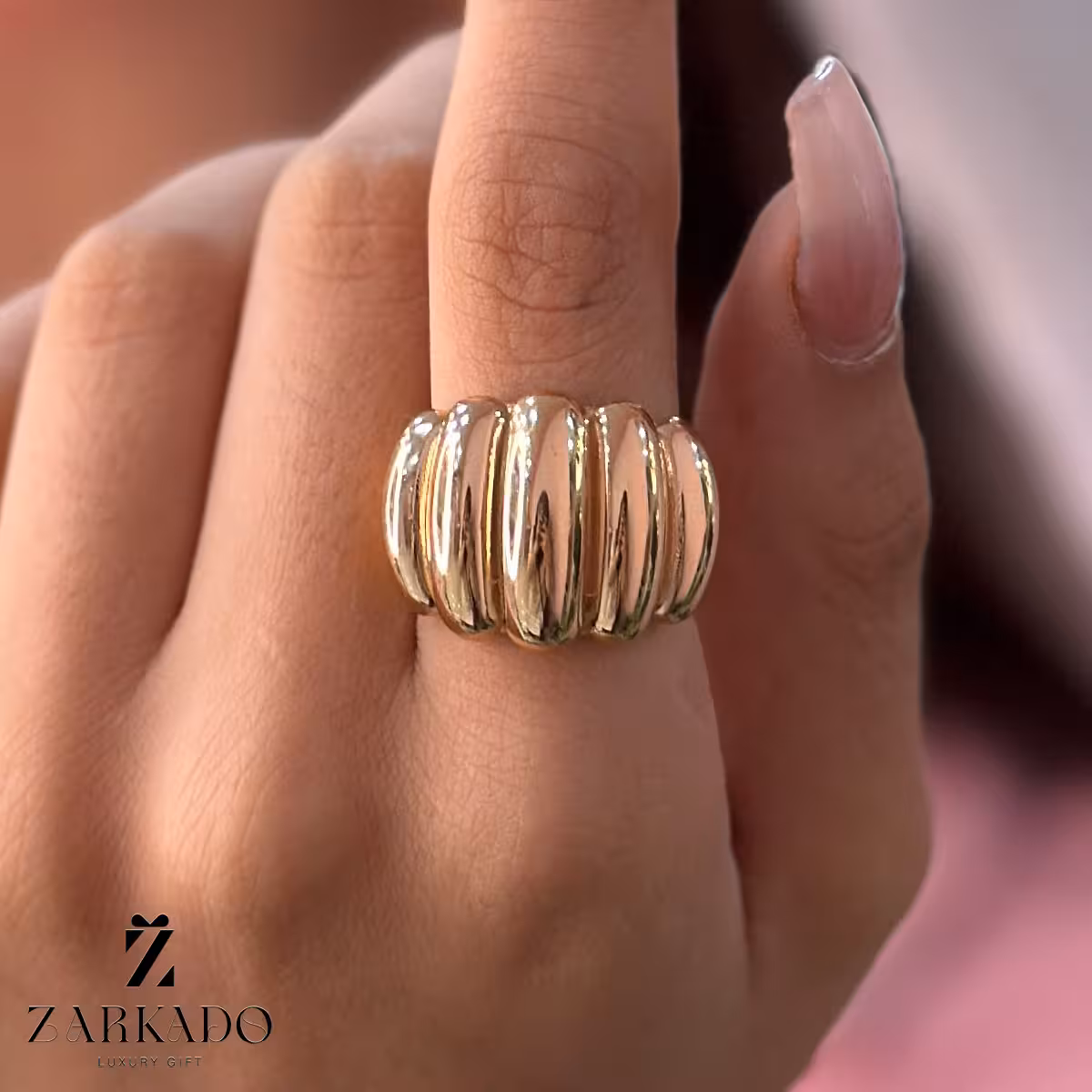 انگشتر طلا پفکی کد R9707 - زرکادو