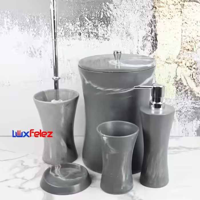 ست سرویس بهداشتی رزین راحیل کد 419 پنج پارچه