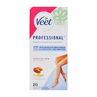 نوار وکس موبر بدن ویت پوست حساس با روغن بادام رایحه گل گندم 20 عدد - veet