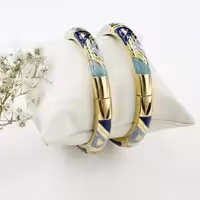 دستبند النگویی سرمه ای (مجلسی) مینا کاری کد 18779