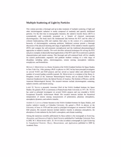 خرید و دانلود نسخه کامل کتاب Multiple Scattering of Light by Particles. Radiative Transfer and Coherent Backscattering