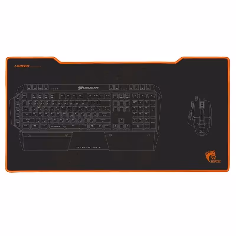 موس پد گیمینگ گرین مدل Griffin 700L با ابعاد 70 در 35 سانتی متر