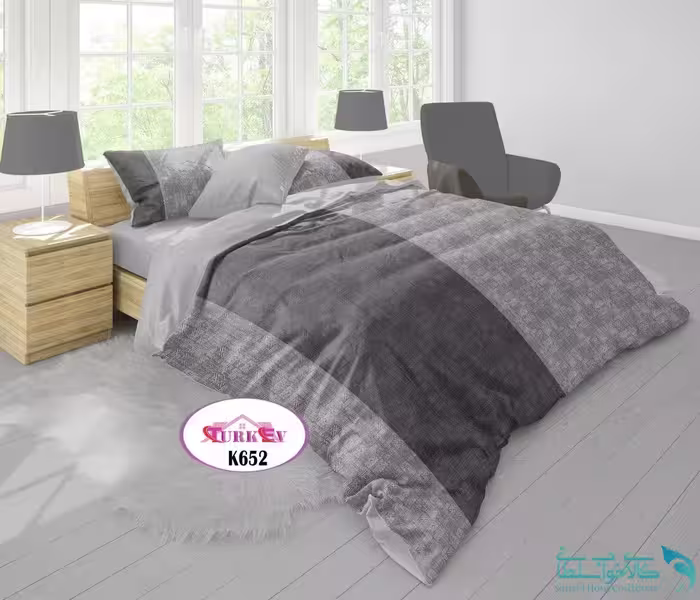 روتختی طرح کلاسیک طوسی دونفره برند Turkev کد K652