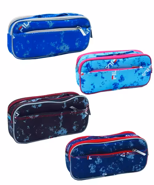 جامدادی پارچه ای آدوور سه زیپ برزنتی فیلا کد1305(بسته12عددی)