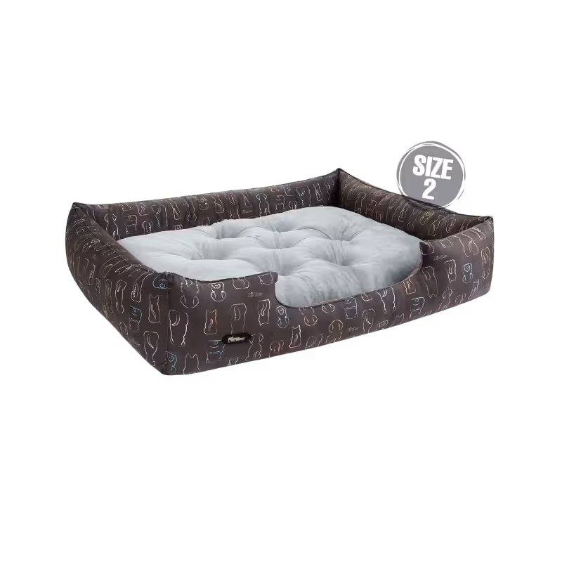 جای خواب مدل U VIP خطی طوسی برند Ninapet نیناپت سایز 2