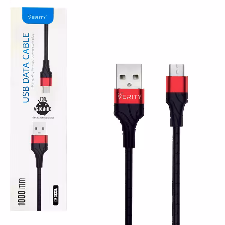 کابل دیتا و شارژ اندروید VERITY مدل 3133 قرمز