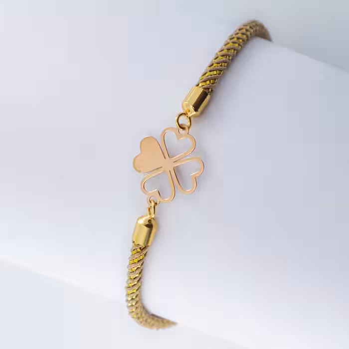 دستبند بافت پلاک شبدر