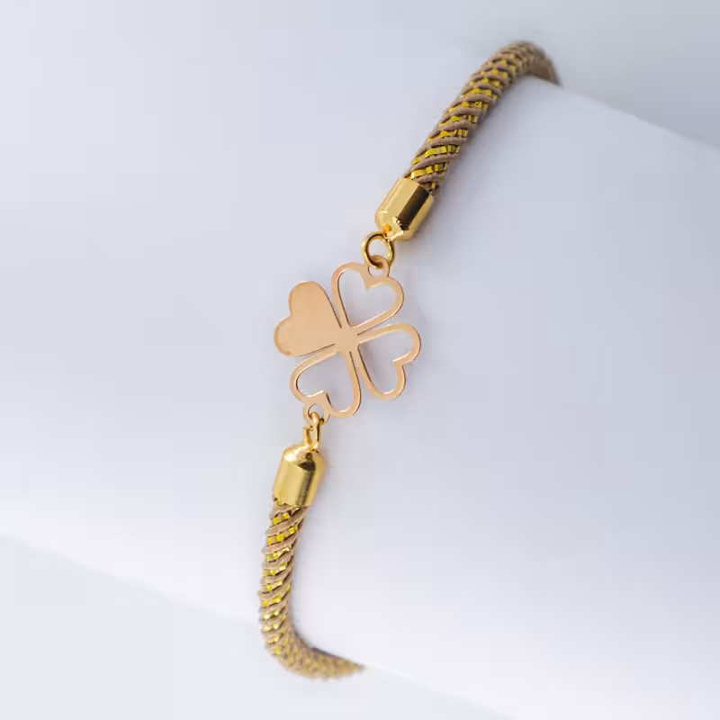 دستبند بافت پلاک شبدر