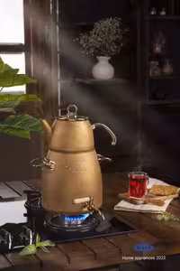 کتری قوری شیردار 4/5 لیتر گرانیتی طرح ترک ریور RIVER طلایی کد 5831