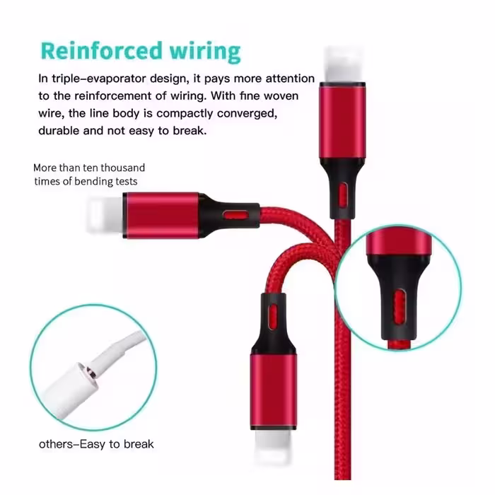 کابل تبدیل USB به MicroUSB/USB-C/لایتنینگ مدل 3:1 Flexi طول 1 متر