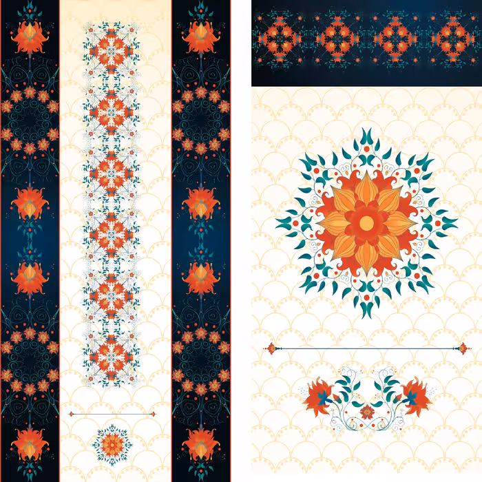 پرده مدل پانچی طرح داماسک سایز 280x145 سانتی متر