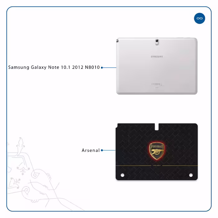 برچسب پوششی ماهوت مدل Arsenal مناسب برای تبلت سامسونگ Galaxy Note 10.1 2012 N8010