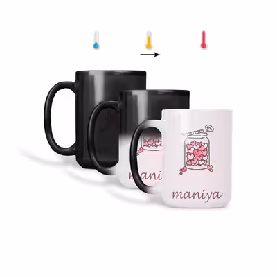 ماگ حرارتی طرح اسم مانیا مدل قلب کد 96