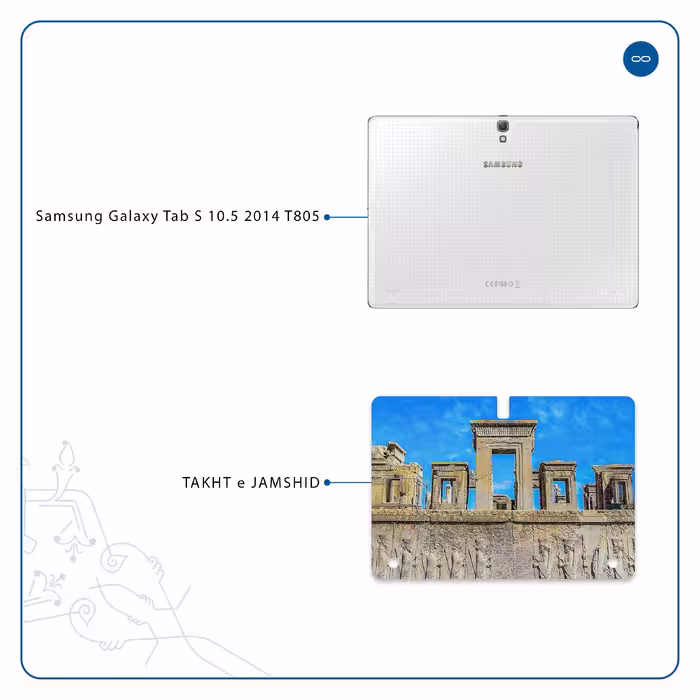 برچسب پوششی ماهوت مدل TAKHT-e-JAMSHID مناسب برای تبلت سامسونگ Galaxy Tab S 10.5 2014 T805