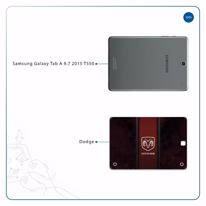 برچسب پوششی ماهوت مدل Dodge مناسب برای تبلت سامسونگ Galaxy Tab A 9.7 2015 T550