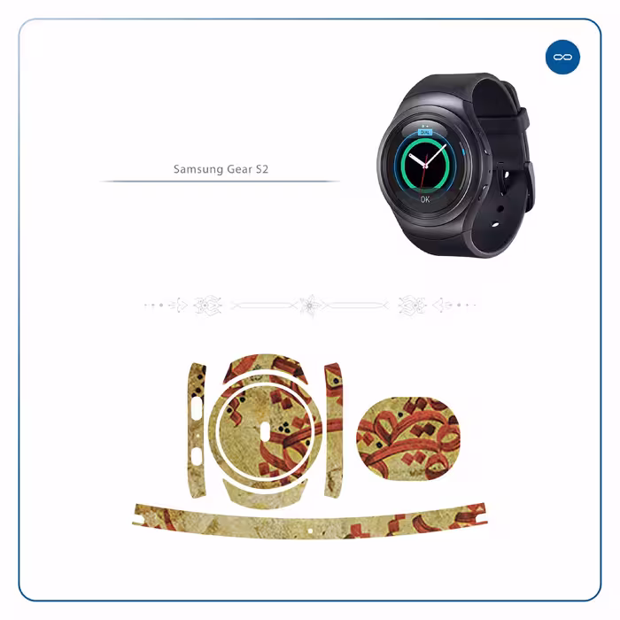 برچسب ماهوت طرح Nastaliq_5 مناسب برای ساعت هوشمند سامسونگ Galaxy Gear S2