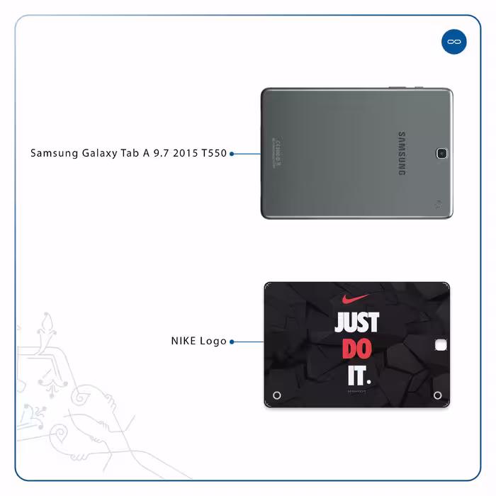 برچسب پوششی ماهوت مدل NIKE-Logo مناسب برای تبلت سامسونگ Galaxy Tab A 9.7 2015 T550