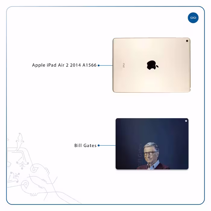 برچسب پوششی ماهوت مدل Bill Gates مناسب برای تبلت اپل iPad Air 2 2014 A1566