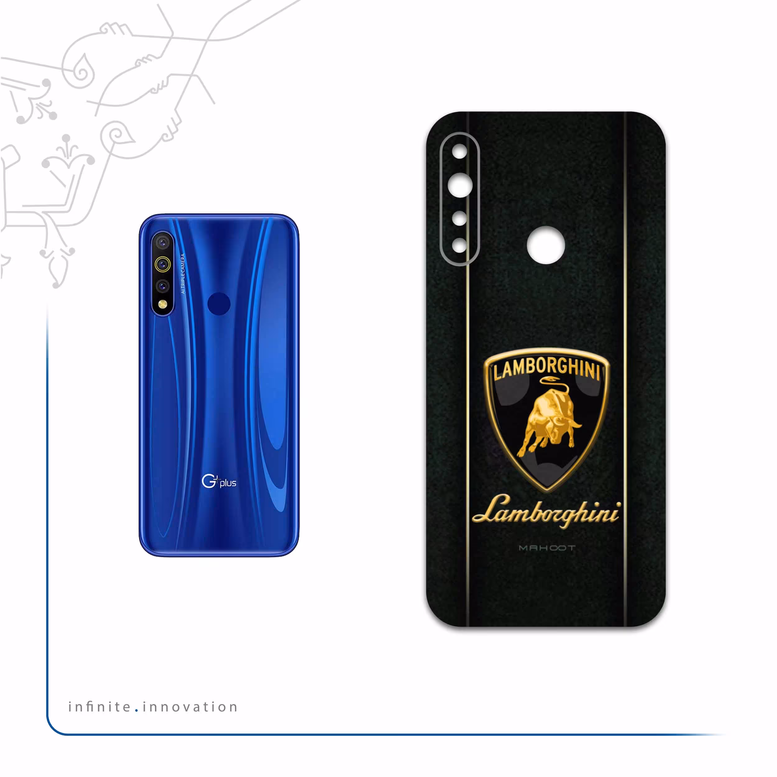 برچسب پوششی ماهوت مدل Lamborghini مناسب برای گوشی موبایل جی پلاس P10 Plus