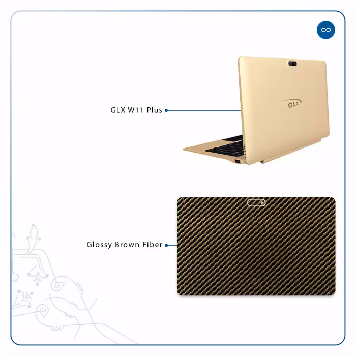 برچسب پوششی ماهوت مدل Glossy-Brown-Fiber مناسب برای تبلت جی ال ایکس W11 Plus