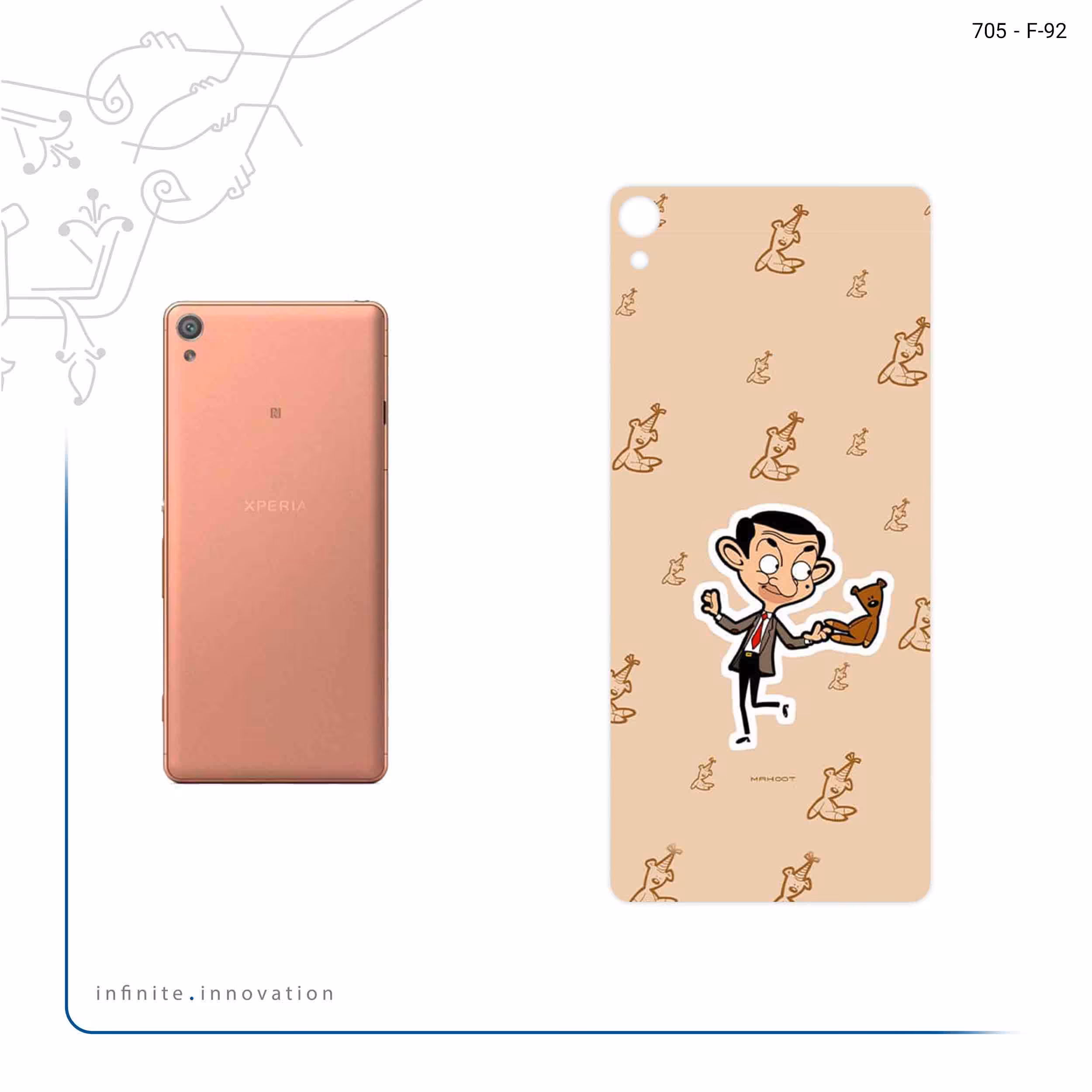 برچسب پوششی ماهوت مدل Mr.Bean مناسب برای گوشی موبایل سونی Xperia XA
