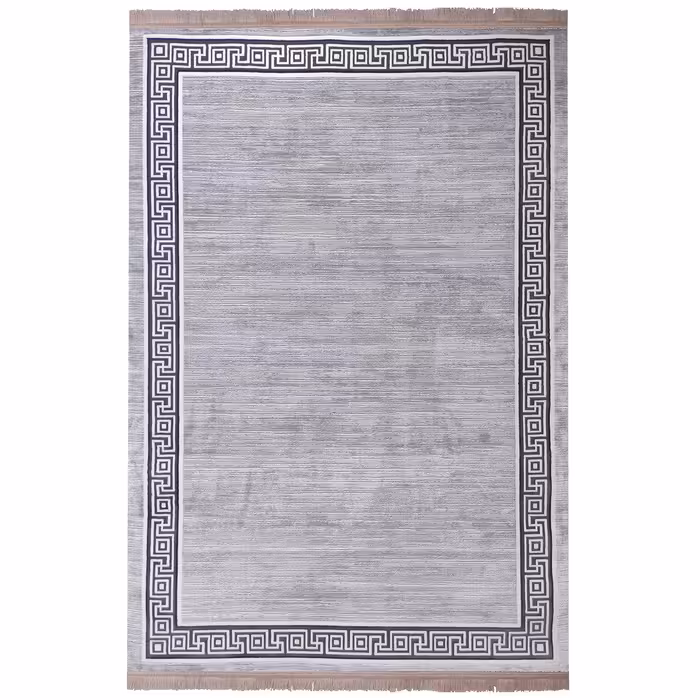 فرش ماشینی زمرد مشهد مدل NO006 زمینه نقره ای