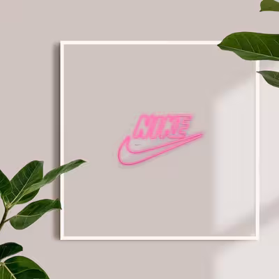 چراغ دیواری نئون دیزاین طرح Nike-Text_PN