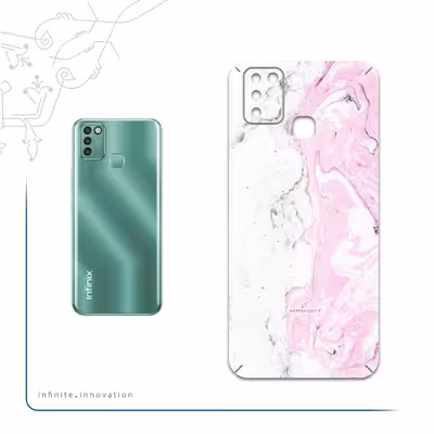 برچسب پوششی ماهوت مدل Blanco-Pink-Marble مناسب برای گوشی موبایل اینفینیکس Smart 6 X657B