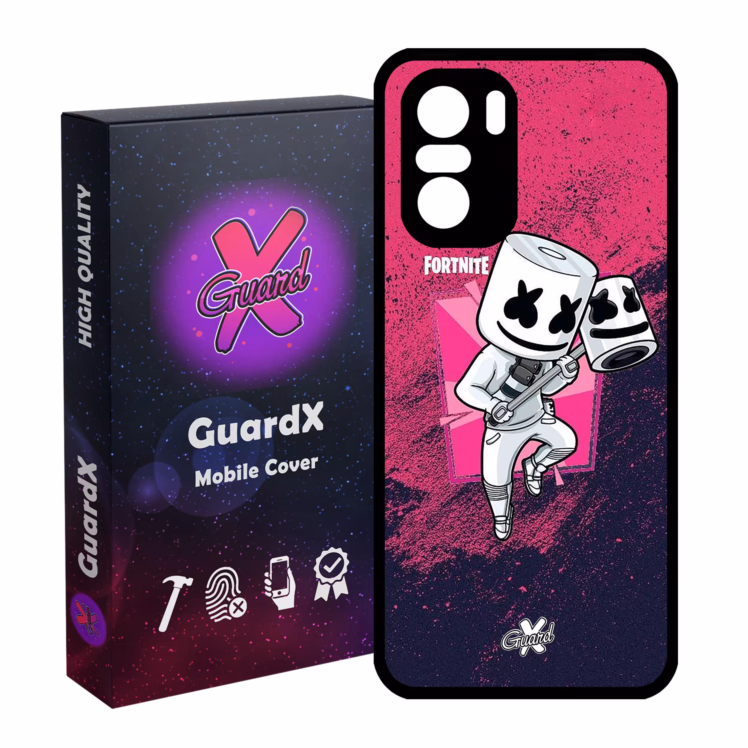 کاور گارد ایکس طرح Fortnite مدل Glass10031 مناسب برای گوشی موبایل شیائومی Poco F3/MI 11X/MI 11X Pro/Redmi K40/K40 Pro