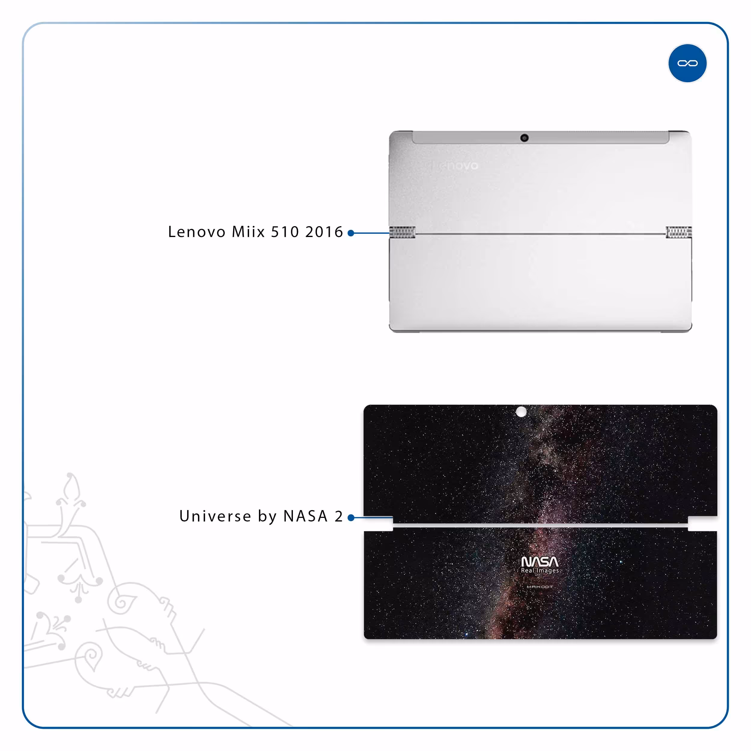 برچسب پوششی ماهوت مدل Universe-by-NASA-2 مناسب برای تبلت لنوو Miix 510 2016