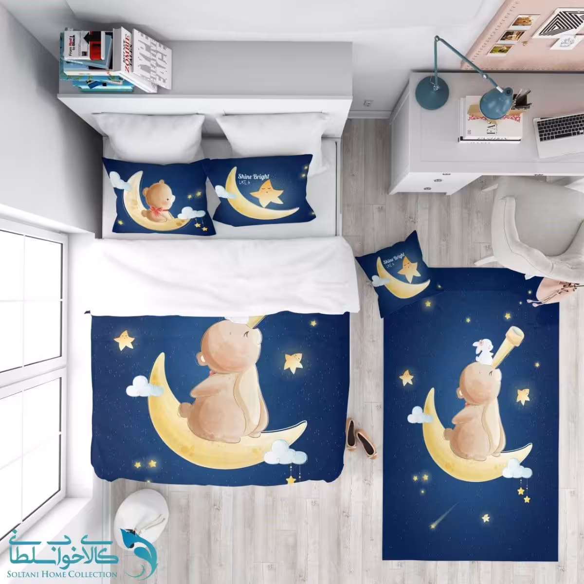 روتختی طرح ماه و ستاره سایز یکنفره کد A2784