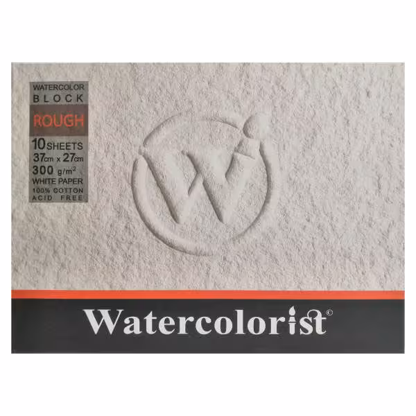 بلوک مقوا آبرنگ واترکالریست دست ساز 100 درصد کتان راف 300 گرم 37*27