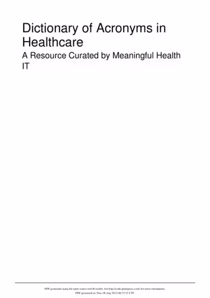 خرید و دانلود نسخه کامل کتاب Dictionary of Acronyms in Healthcare