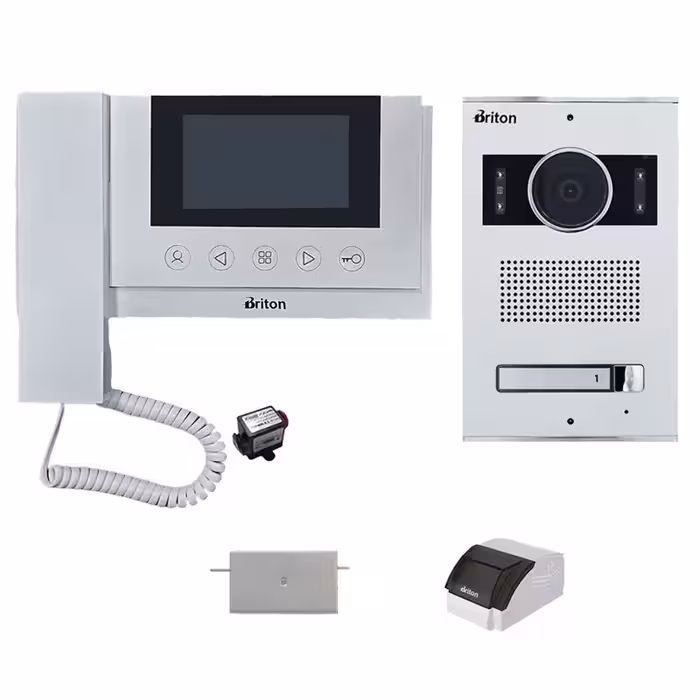 مجموعه دربازکن تصویری برایتون مدل 4310-2001 یک طبقه به همراه محافظ ولتاژ مانیتور