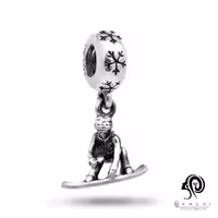 آویز پاندورا نقره اسکی روی برف مدل PCA 6