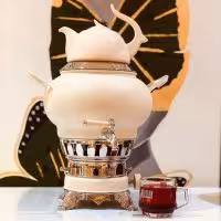 کروپ ست سماور ساحر 3 کاره رنگی  کرم  CREAM-1010