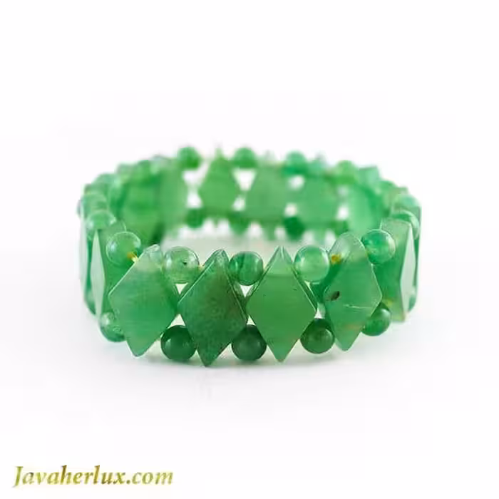 دستبند سنگ آونتورین سبز _ کد : 400028