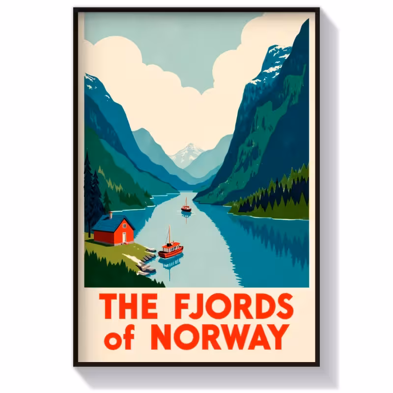 تابلو و پوستر گرافیکی Fjord Of Norway