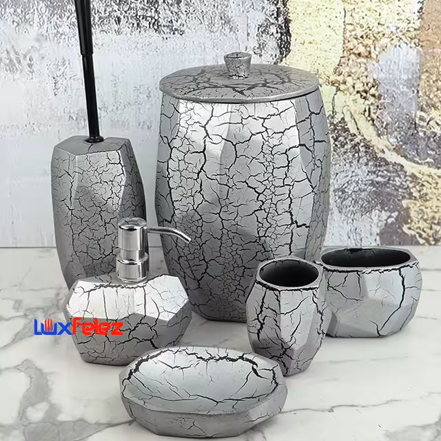 ست سرویس بهداشتی رزین راحیل کد 13 شش پارچه