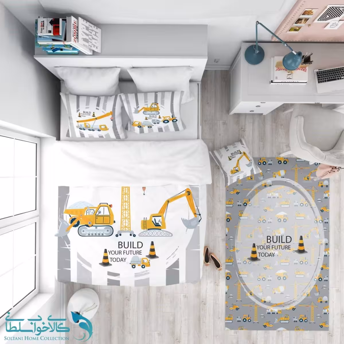 روتختی طرح جرثقیل سایز یکنفره کد A2759