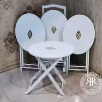 ALAVI علوی میز چوبی  جلو مبلی چمدانی 4 تایی چمدانی سفید  8163