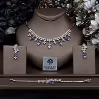 سرویس نقره زنانه جواهری لوکس مدل SIL R8