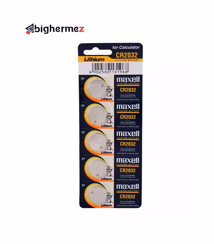باطری سکه ای 2032 مکسل بسته 5 عددی