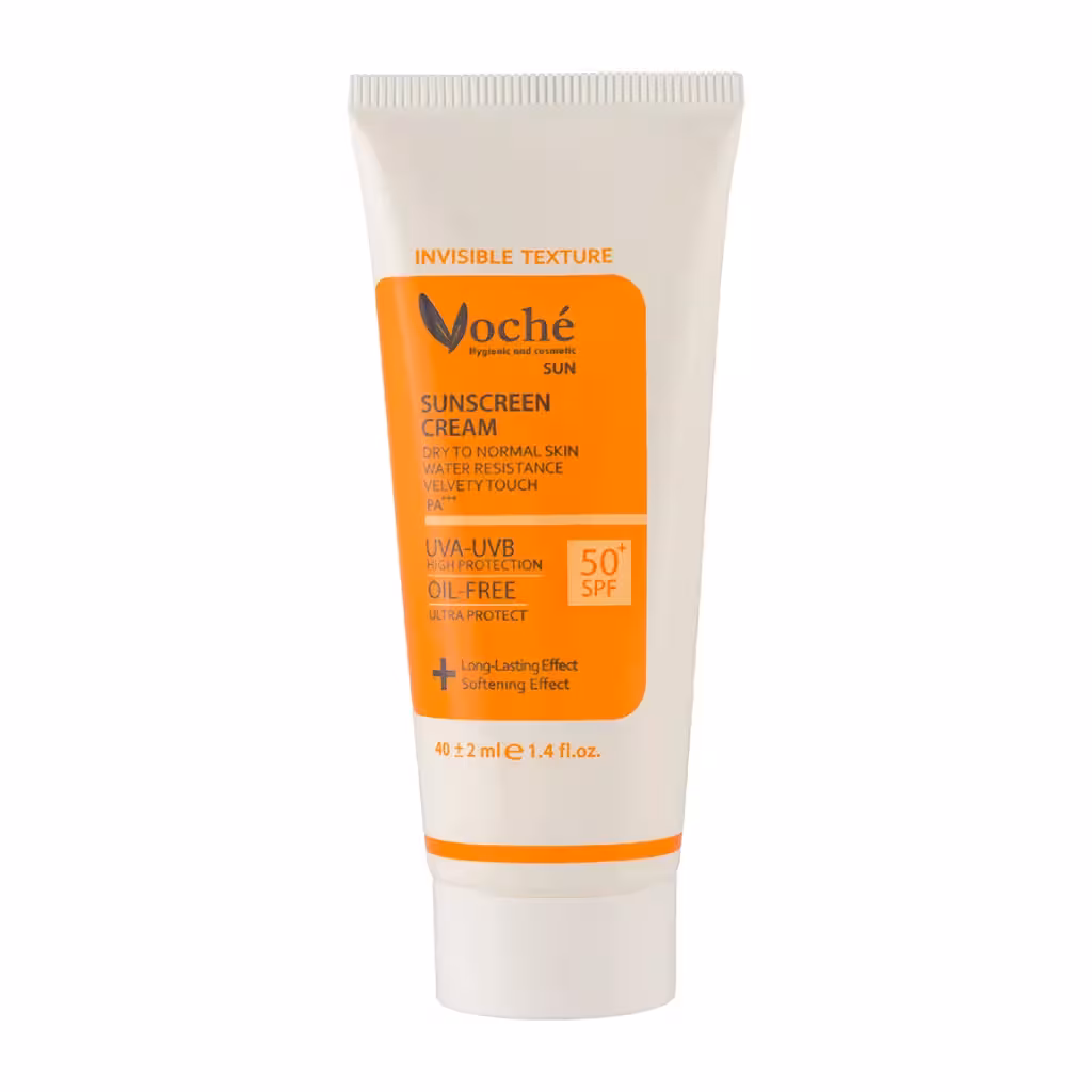 کرم ضد آفتاب SPF50 بدون رنگ پوست خشک وچه