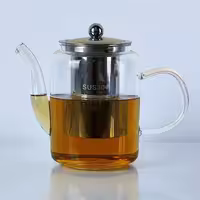قوری پیرکس 900 میلی لیتر استوانه درب استیل مدل G09