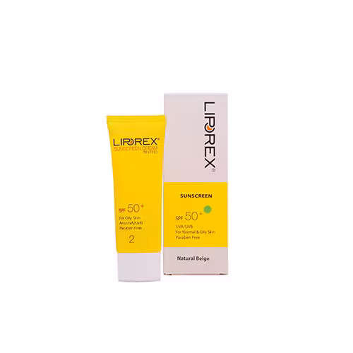 کرم ضدآفتاب SPF50 پوست نرمال تا چرب لیپورکس ( بژ روشن )