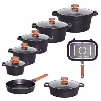 سرویس قابلمه و تابه گرانیتی 15 پارچه یونیک کد 8599