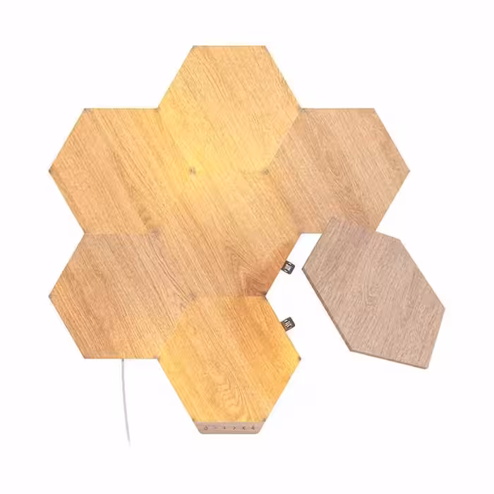 خرید پنل هوشمند روشنایی 7 تکه نانولیف Nanoleaf Wood Look Hexagons با بهترین قیمت