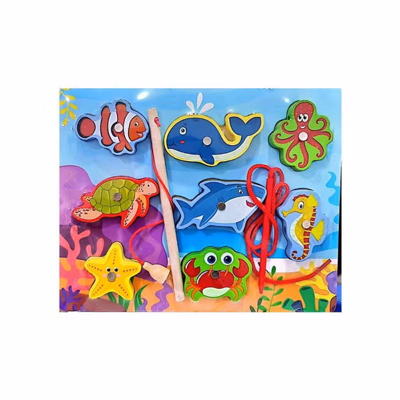 پازل چوبی جاگذاری مگنتی مدل حیوانات دریایی کد 5567581