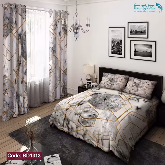 روتختی طرح ماربل شش ضلعی دونفره کد BD1313